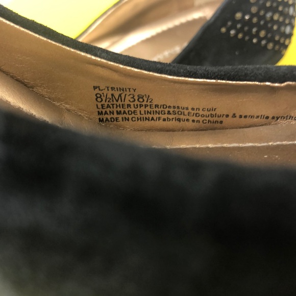 BCBG Generation Black Trinity Suede Sparkly Wedge Pumps Size 8.5 - Picture 12 of 13